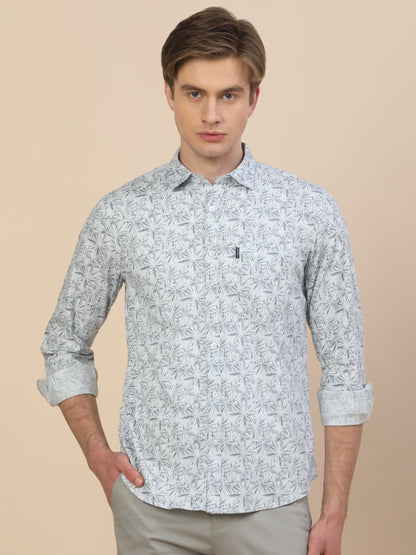 Casual Shirt for Men | Breathable & Soft with Color Fastness Regular Fit Spread Collar Neck Cotton Fabric Printed Pattern