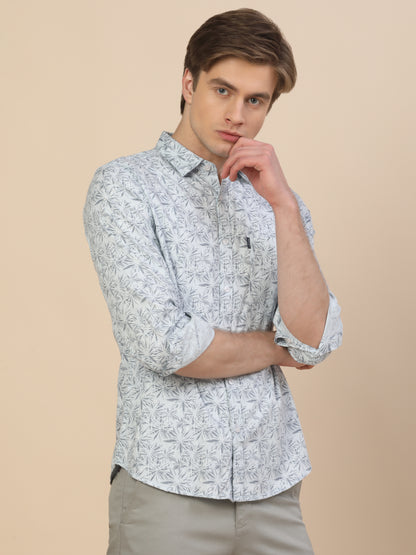 Casual Shirt for Men | Breathable & Soft with Color Fastness Regular Fit Spread Collar Neck Cotton Fabric Printed Pattern
