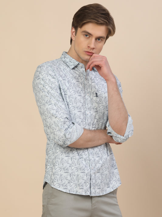 Casual Shirt for Men | Breathable & Soft with Color Fastness Regular Fit Spread Collar Neck Cotton Fabric Printed Pattern