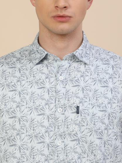 Casual Shirt for Men | Breathable & Soft with Color Fastness Regular Fit Spread Collar Neck Cotton Fabric Printed Pattern