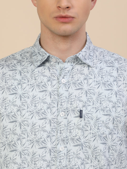 Casual Shirt for Men | Breathable & Soft with Color Fastness Regular Fit Spread Collar Neck Cotton Fabric Printed Pattern
