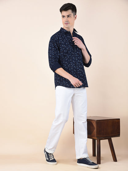 Casual Shirt for Men | Breathable & Soft with Color Fastness Slim Fit Cotton Fabric Printed Pattern