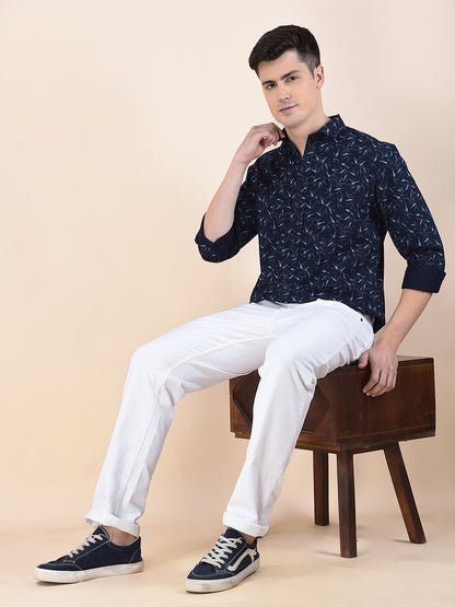 Casual Shirt for Men | Breathable & Soft with Color Fastness Slim Fit Cotton Fabric Printed Pattern