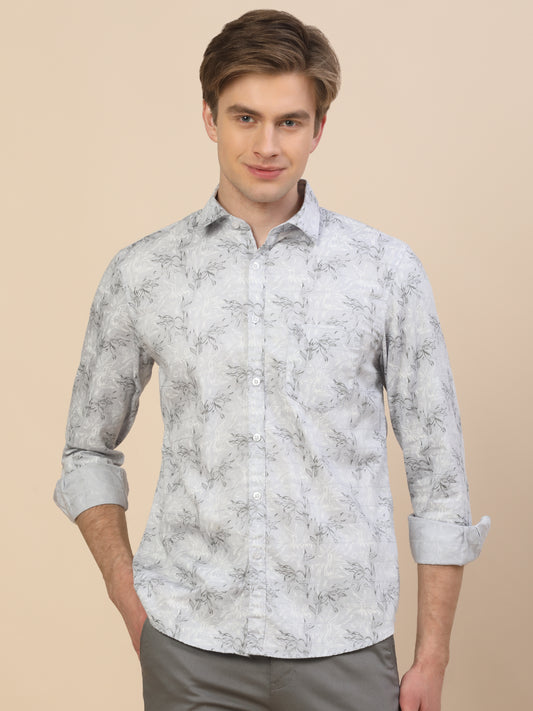 Casual Shirt for Men | Breathable & Soft with Color Fastness Regular Fit Spread Collar Neck Cotton Fabric Printed Pattern