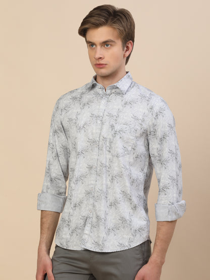 Casual Shirt for Men | Breathable & Soft with Color Fastness Regular Fit Spread Collar Neck Cotton Fabric Printed Pattern