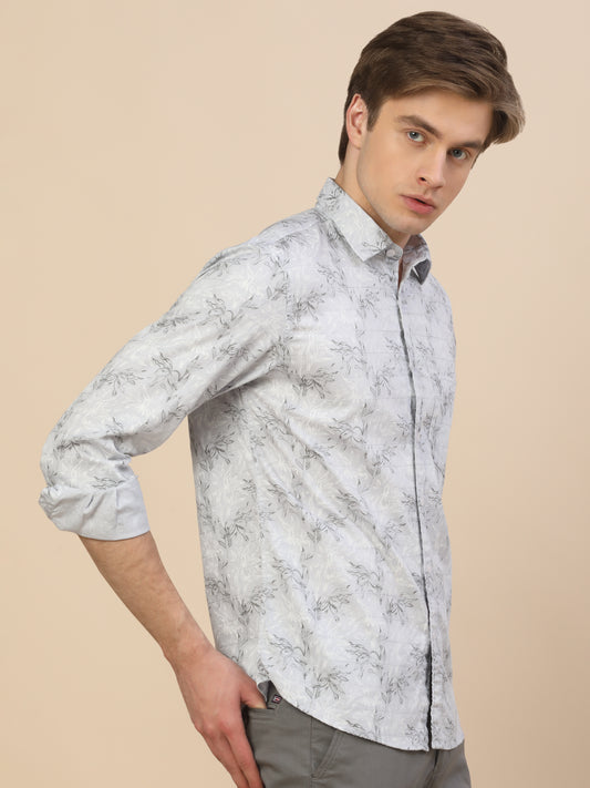 Casual Shirt for Men | Breathable & Soft with Color Fastness Regular Fit Spread Collar Neck Cotton Fabric Printed Pattern