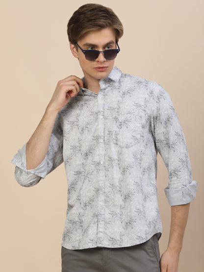 Casual Shirt for Men | Breathable & Soft with Color Fastness Regular Fit Spread Collar Neck Cotton Fabric Printed Pattern