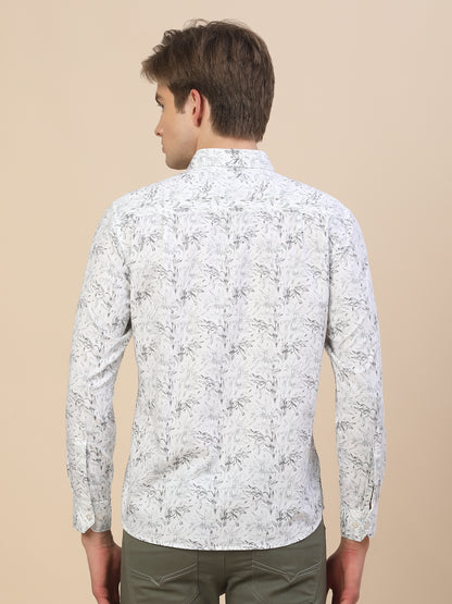 Casual Shirt for Men | Breathable & Soft with Color Fastness Regular Fit Spread Collar Neck Cotton Fabric Printed Pattern