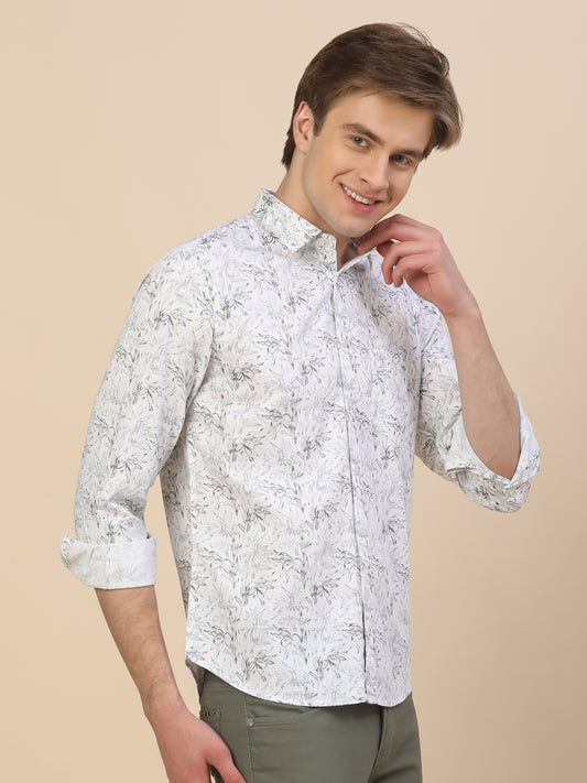 Casual Shirt for Men | Breathable & Soft with Color Fastness Regular Fit Spread Collar Neck Cotton Fabric Printed Pattern