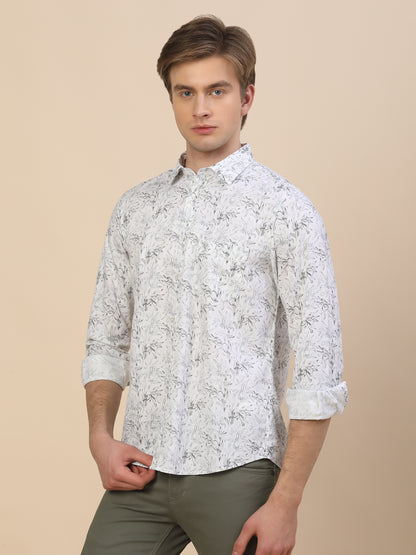 Casual Shirt for Men | Breathable & Soft with Color Fastness Regular Fit Spread Collar Neck Cotton Fabric Printed Pattern