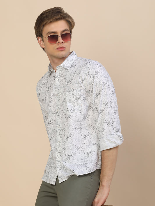 Casual Shirt for Men | Breathable & Soft with Color Fastness Regular Fit Spread Collar Neck Cotton Fabric Printed Pattern