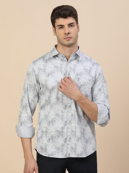 Casual Shirt for Men | Breathable & Soft with Color Fastness Regular Fit Spread Collar Neck Cotton Fabric Printed Pattern