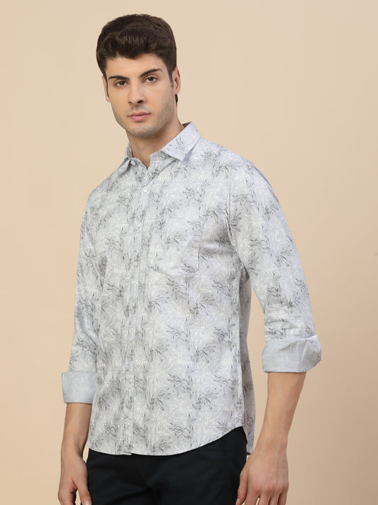 Casual Shirt for Men | Breathable & Soft with Color Fastness Regular Fit Spread Collar Neck Cotton Fabric Printed Pattern