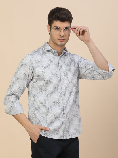 Casual Shirt for Men | Breathable & Soft with Color Fastness Regular Fit Spread Collar Neck Cotton Fabric Printed Pattern