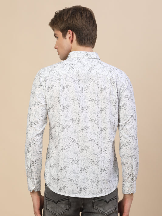 Casual Shirt for Men | Breathable & Soft with Color Fastness Regular Fit Spread Collar Neck Cotton Fabric Printed Pattern