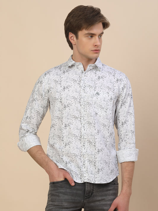 Casual Shirt for Men | Breathable & Soft with Color Fastness Regular Fit Spread Collar Neck Cotton Fabric Printed Pattern