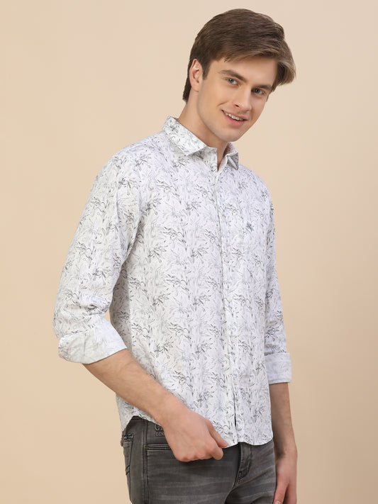 Casual Shirt for Men | Breathable & Soft with Color Fastness Regular Fit Spread Collar Neck Cotton Fabric Printed Pattern