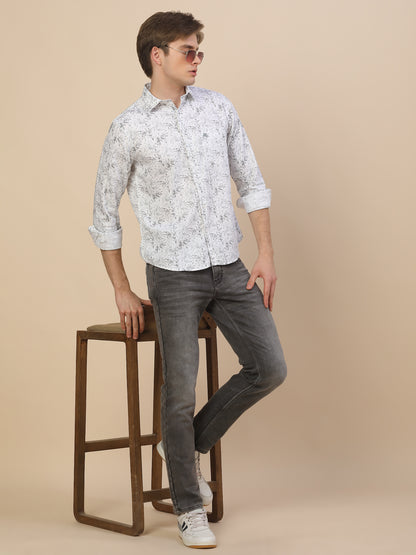Casual Shirt for Men | Breathable & Soft with Color Fastness Regular Fit Spread Collar Neck Cotton Fabric Printed Pattern