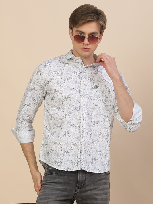 Casual Shirt for Men | Breathable & Soft with Color Fastness Regular Fit Spread Collar Neck Cotton Fabric Printed Pattern