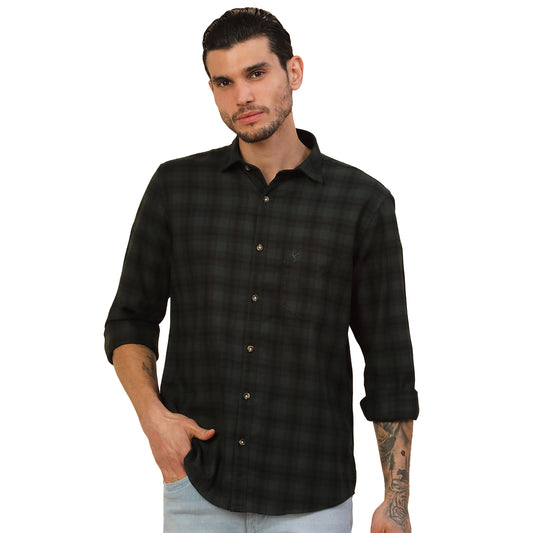 Shirt for Men | Breathable & Soft with Color Fastness Regular Fit Spread Collar Pure Cotton Fabric Checkered Pattern