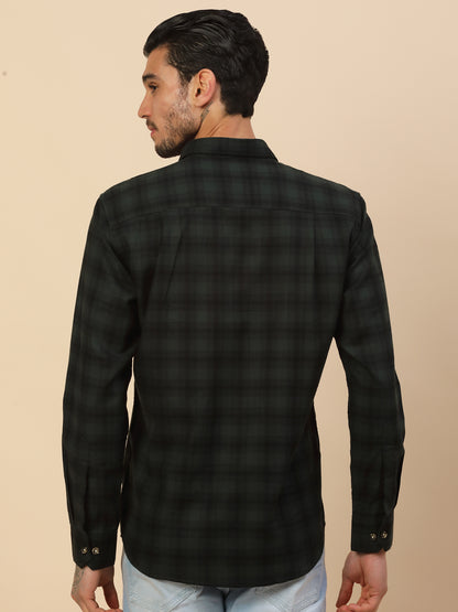 Shirt for Men | Breathable & Soft with Color Fastness Regular Fit Spread Collar Pure Cotton Fabric Checkered Pattern