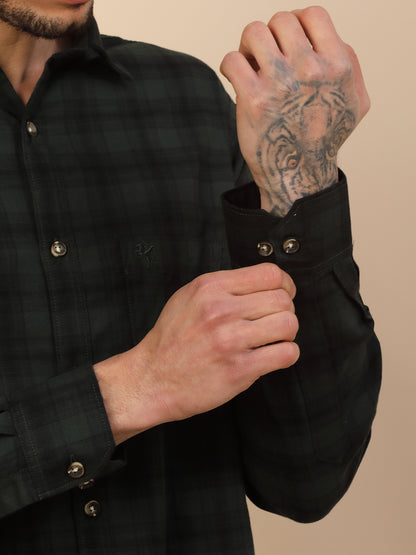 Shirt for Men | Breathable & Soft with Color Fastness Regular Fit Spread Collar Pure Cotton Fabric Checkered Pattern