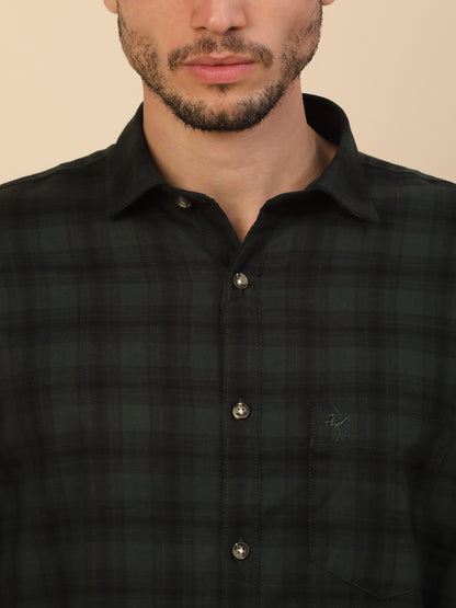 Shirt for Men | Breathable & Soft with Color Fastness Regular Fit Spread Collar Pure Cotton Fabric Checkered Pattern
