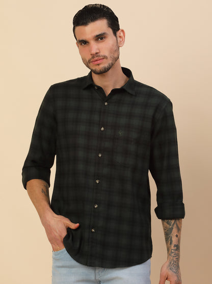 Shirt for Men | Breathable & Soft with Color Fastness Regular Fit Spread Collar Pure Cotton Fabric Checkered Pattern