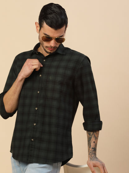 Shirt for Men | Breathable & Soft with Color Fastness Regular Fit Spread Collar Pure Cotton Fabric Checkered Pattern