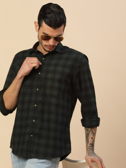 Shirt for Men | Breathable & Soft with Color Fastness Regular Fit Spread Collar Pure Cotton Fabric Checkered Pattern