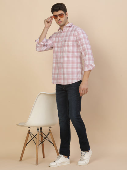 Casual Shirt for Men | Breathable & Soft with Color Fastness Regular Fit Spread Collar Neck Cotton Fabric Check Pattern