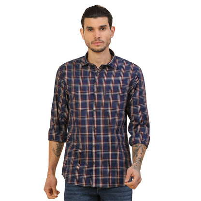 Shirt for Men | Breathable & Soft with Color Fastness Regular Fit Spread Collar Pure Cotton Fabric Checkered Pattern