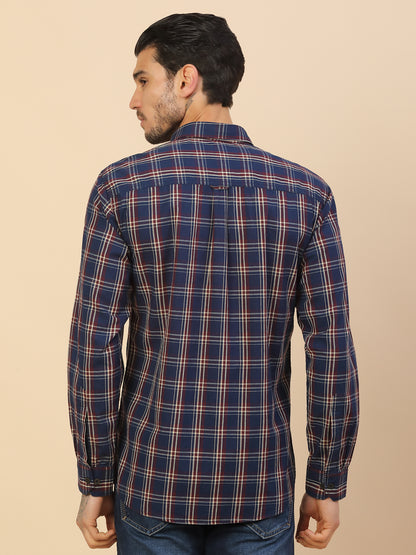 Shirt for Men | Breathable & Soft with Color Fastness Regular Fit Spread Collar Pure Cotton Fabric Checkered Pattern