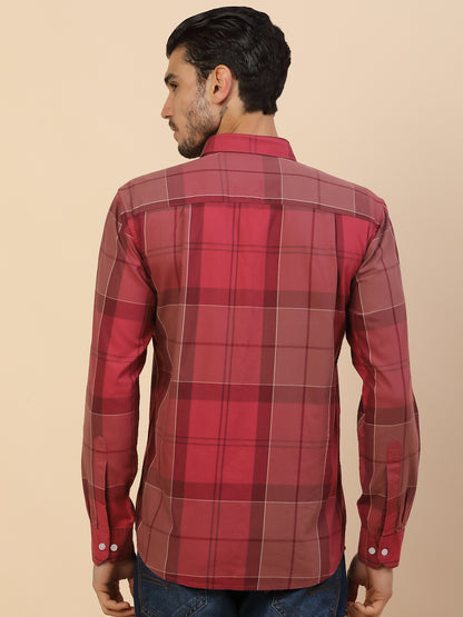 Men's Stylish Checkered Casual Shirt | Regular Fit | Full Sleeve | Pure Cotton | Smart Casual Wear