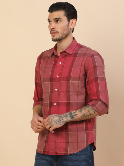 Men's Stylish Checkered Casual Shirt | Regular Fit | Full Sleeve | Pure Cotton | Smart Casual Wear