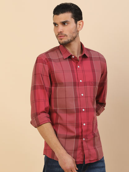 Men's Stylish Checkered Casual Shirt | Regular Fit | Full Sleeve | Pure Cotton | Smart Casual Wear