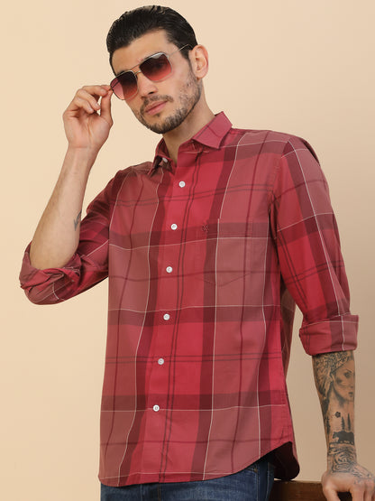 Men's Stylish Checkered Casual Shirt | Regular Fit | Full Sleeve | Pure Cotton | Smart Casual Wear