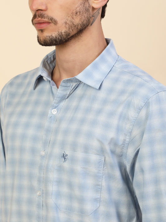 Shirt for Men | Breathable & Soft with Color Fastness Regular Fit Spread Collar Pure Cotton Fabric Checkered Pattern