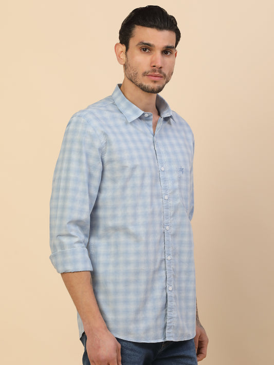Shirt for Men | Breathable & Soft with Color Fastness Regular Fit Spread Collar Pure Cotton Fabric Checkered Pattern