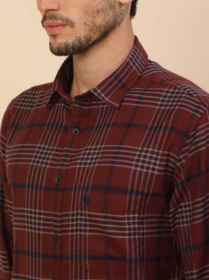 Men's Stylish Checkered Casual Shirt | Regular Fit | Full Sleeve | Pure Cotton | Smart Casual Wear