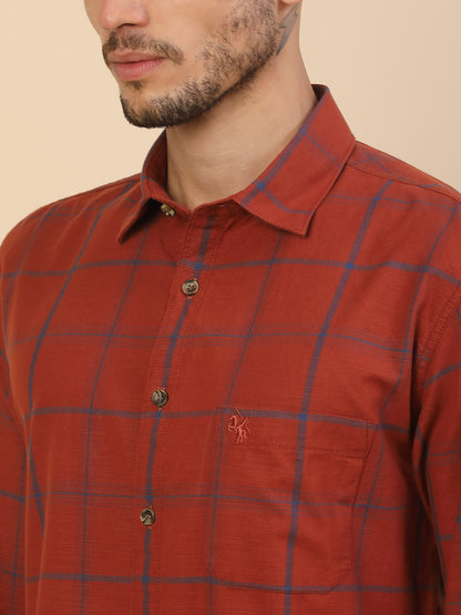 Men's Stylish Checkered Casual Shirt | Regular Fit | Full Sleeve | Pure Cotton | Smart Casual Wear