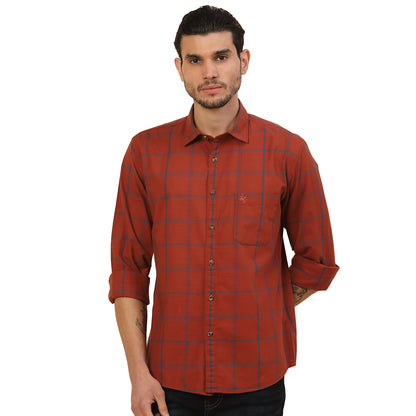 Men's Stylish Checkered Casual Shirt | Regular Fit | Full Sleeve | Pure Cotton | Smart Casual Wear