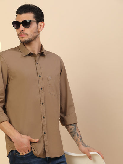 Men's Stylish Solid Casual Shirt | Regular Fit | Full Sleeve | Pure Cotton | Smart Casual Wear (Copy)