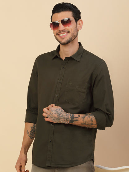 Men's Stylish Solid Casual Shirt | Regular Fit | Full Sleeve | Pure Cotton | Smart Casual Wear (Copy) (Copy)