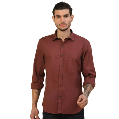 Men's Stylish Solid Casual Shirt | Regular Fit | Full Sleeve | Cotton Blend | Smart Casual Wear