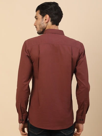 Men's Stylish Solid Casual Shirt | Regular Fit | Full Sleeve | Cotton Blend | Smart Casual Wear