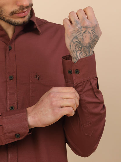Men's Stylish Solid Casual Shirt | Regular Fit | Full Sleeve | Cotton Blend | Smart Casual Wear