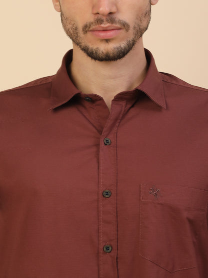 Men's Stylish Solid Casual Shirt | Regular Fit | Full Sleeve | Cotton Blend | Smart Casual Wear