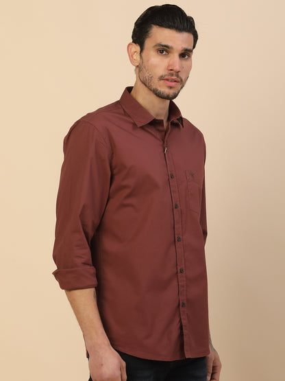 Men's Stylish Solid Casual Shirt | Regular Fit | Full Sleeve | Cotton Blend | Smart Casual Wear