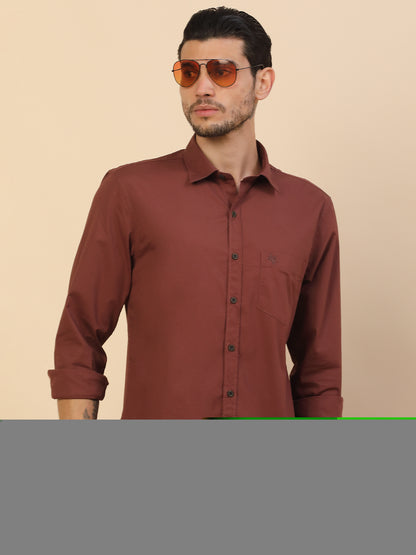 Men's Stylish Solid Casual Shirt | Regular Fit | Full Sleeve | Cotton Blend | Smart Casual Wear